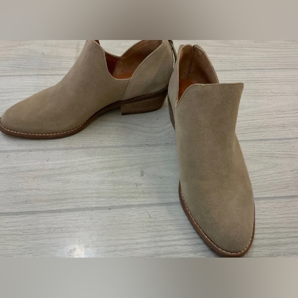 Lucky Brand Taupe Suede Ankle Booties